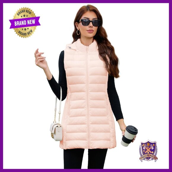 Lightweight Packable Puffer Vest with Hood Sleeveless for All Seasons